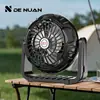 Lámpara ventilador de tienda de campaña para acampar al aire libre, ventilador pequeño colgable, recargable de gran capacidad, ajuste de velocidad continuo, lámpara ventilador portátil al por mayor