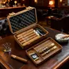 Meijia Humidor Portátil para Cigarros Caja de Viaje para Cigarros Caja para 10 Cigarros Higrómetro Incorporado Caja para Cigarros