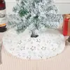 Falda para Árbol de Navidad Harbor Love 38CM Pequeña Mini Blanca Clásica de Felpa Decoración para Árbol de Mesa Navidad