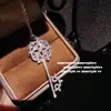 Joia Flor Flor Íris Chave Formato Coração Chave Gema Colar Girassol Diamante Flash Colar Chave Combinação