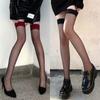 Medias Sexys Rojas de Talla Grande con Borde Recortado hasta el Muslo para Mujer, Medias Negras Delgadas, Estilo Puro Deseo, Calcetines Largos hasta la Rodilla, Erótico