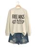 Huws gratis es broma Amazon ebay Europeo y Americano Suelto Cómodo Simple para Mujer Sudadera Base