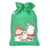 Bolsa de lino navideña al por mayor cruzada algodón bunt bolsa con cordón impresión navideña bolsa de regalo bolsa de decoración navideña punto