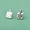 Nuevo Colgante de Estrella de Seis Puntas Retro Elegante Sólido de Plata de Ley S925 Colgante Cuadrado Pulsera de Cuentas DIY Collar