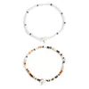 Pulseira de Tornozeleira de Contas Estilo Praia Oceano Verão Versátil Venda Quente Transfronteiriça Estrela do Mar Tartaruga Contas de Arroz Pulseira de Tornozeleira de Cor Contrastante Conjunto de Duas Peças