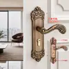 Cerradura de Puerta de Dormitorio Estilo Europeo Cerradura de Puerta Interior Sin Taladro Cerradura de Puerta Doméstica Puerta de Madera Manija de Puerta Universal Reemplazo de Cerradura de Puerta Vieja