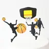 Decoración para Pastel Maestro del Slam Dunk de Baloncesto Adornos Zapatos de Baloncesto para Niños Aro de Baloncesto Tarjeta Plug-in para Pastel de Cumpleaños de Fútbol