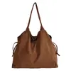 Bolso de Gamuza Retro de Gran Capacidad para Mujer 2026 Nueva Moda Simple para el Trabajo Bolso de Hombro Único Bolso de Mano Tote