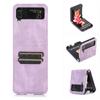 Funda Adecuada para Teléfono Móvil Samsung Z Flip6 Z Flip8 Retro Mate con Ranura para Tarjeta Color Sólido Plegable Funda Protectora para Teléfono Móvil