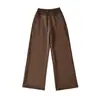 Ws9297-25 Novo Estilo de Inverno Calça de Moletom Quente de Lã Calça Longa de Pernas Largas Calça Casual Estilo Europeu e Americano Cintura de Tricô Patchwork