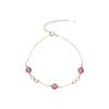 Pulsera de Cristal Natural Pulsera de Cristal Fresa Pulsera de Cristal Rosa para Mujer Accesorios Joyería Joyería Rellena de Oro de 14K