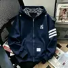 Stock de fábrica: Sudadera con capucha gris bordada con letra, unisex, moderna, fina, de corte holgado y estilo casual