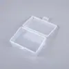 Caja Rectangular Pequeña Transparente de Plástico PP para Ferretería Digital, Arte de Uñas, Joyería, Empaque, Caja de Almacenamiento con Tapa abatible