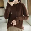 Nova blusa com capuz de manga comprida, suéter curto estilo coreano para mulheres, malha casual de inverno, caimento solto