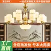 Nuevo candelabro estilo chino, lámpara de sala de estar de madera maciza de cobre puro, estilo Zen chino retro para dormitorio, comedor, villa, candelabro grande de techo alto