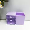 Pequeno porta-canetas multifuncional de três camadas com gavetas para armazenamento, porta-canetas DIY artesanal para crianças, caixa de armazenamento para artigos de papelaria e miudezas de mesa