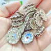 Venta caliente transfronteriza 15 mm cuenta de plata rueda redonda de diamantes de imitación espaciador de rueda borde ondulado espaciador de diamantes accesorios
