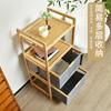 Comércio exterior transfronteiriço cesta de armazenamento de lavanderia de bambu tecido de banheiro cesta de armazenamento de classificação de camada dupla cesta de roupa dobrável quadrada