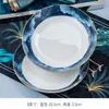 Vajilla de Porcelana China Estilo Loto para el Hogar, Adecuada para Hoteles y Clubes, Combinable Libremente, Lujo Ligero, Alto Valor Estético, Platos, Tazones, Cucharas, Para Regalo