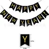 Platos de Papel Desechables Temáticos de Año Nuevo 2027 Transfronterizos Negros y Dorados, Servilletas, Vasos de Papel, Manteles, Banderines y Decoraciones para Set de Fiesta de Año Nuevo