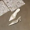 Primeiro Encontro: Sapatos de salto alto de renda estilo coreano com bico fino e salto fino, sandálias de estilo delicado para mulheres, sapatos de salto único elegantes e femininos