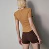 Ropa Deportiva con Copas Fijas para Mujer 2025 Nuevo Estilo de Gama Alta Adelgazante Pilates Entrenamiento Manga Corta Running Fitness Yoga Ropa