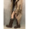 Hebilla de Cinturón Vintage Botas Vaqueras del Oeste 2025 Verano Nuevo Estilo Yermo Botas de Pantalón Botas de Montar para Mujer