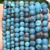Novas Pedras Ágata Jade Azul Otimizado Fosco 6/8/10mm Redondas Soltas para Pulseira Colar DIY Tecelagem Acessórios Artesanais