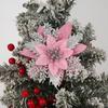 Accesorios para Decoración Navideña Transfronterizos de 14 cm Venta al por Mayor Suministro Directo Flores Navideñas Decoraciones para Árboles Multicolor