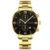 Reloj de Acero para Hombre con Tres Ojos, Calendario, Moda de Negocios, Cuarzo No Mecánico, Transmisión en Vivo de Comercio Exterior