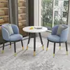 Conjunto de Mesa e Cadeiras de Lazer para Varanda da Moda, Mesa Redonda Simples de Camada Dupla para Recepção e Negociação, Uma Mesa e Duas Cadeiras, Conjunto de Três Peças para Receber Convidados