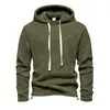 Sudadera con capucha y cordón para hombre, estilo versátil semi-nuevo, forro polar europeo y americano, para otoño e invierno, manga larga, con cuello alto