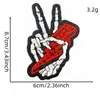 Patch de Bordado Punk Caveira Mão Raio Cruzada Patch Bordado Gesto V Acessórios para Roupas Patch Termocolante