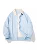 Primavera e Outono 2024 Nova Jaqueta Fina Solta Casual Ao Ar Livre Estilo Japonês Workwear Laps Jaqueta Color-block para Adolescentes