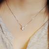 Moderna Cadena de Plata con Zirconia de Diamante Individual para Mujer, Nueva Cadena de Clavícula Minimalista de Moda, Cadena para el Cuello Versátil de Nicho de Lujo Ligero