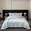 Nuevo Juego de Cama Bordado Francés del Sur de Terciopelo de Leche con Encaje de Cuatro Piezas con Sábana Ajustable, Adecuado para Todas las Estaciones