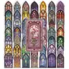 50 Piezas de Pegatinas de Mascotas de Vidrieras de Iglesia con Patrones de Ventanas Góticas Vintage, Pegatinas Impermeables de Venta Caliente Transfronteriza para Diarios