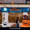 Decoraciones de Halloween Pancarta de Calabaza Fondo para Puerta Exterior Tela Colgante de Pared Atrezzo para Fotos Ambiente Arreglo de Escena