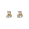 Pendientes Florales Irregulares de Alta Gama Estilo Francés, Aretes de Nicho, Pendientes Sencillos, Accesorios para Orejas con Temperamento Metálico de Lujo Ligero
