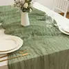 Camino de mesa de gasa arrugada de Bali, Camino de mesa estilo bohemio, Mantel retorcido estilo europeo, Decoración para fiesta de boda transfronteriza
