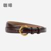 Cinto Feminino Fino de Couro Genuíno Guangzhou Rhododendron, Couro de Vaca, para Calças Jeans Casuais, Cinto Decorativo Feminino Versátil, Transfronteiriço