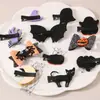Tecido Estilo Novo Europeu e Americano Transfronteiriço Acessórios de Cabelo para Halloween Presilha de Garra de Fantasma Grampo de Cabelo Peculiar Laço Transfronteiriço Grampo de Cabelo de Abóbora