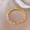 Pulsera de Diamantes Completos de Moda Tendencia en Tiktok Joyería de Lujo de Gama Alta Xiaohongshu con Cierre Plegable Cuadrado Pequeño Geométrico