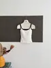 Camisola de una sola pieza con copas incorporadas, top de doble tirante con bloques de color, capa base ajustada, espalda bonita, ropa interior básica