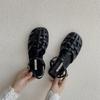 Sandalias Romanas Abiertas de Tejido Estilo Francés para Mujer, Nuevos Zapatos Planos Tejidos de Verano 2026, Sandalias Romanas de Playa Retro de Nicho