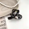 Pinza de Garra Redonda Color Café Melanoida para Cabello de Mujer Estilo Francés Retro Nuevo Pequeño Nicho Pinzas para el Cabello Accesorios para el Cabello Sentido de Alta Gama Temperamento Pinza de Tiburón