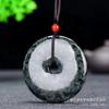 Colgante de Hebilla de Seguridad Grande de Jade Natural Xizang Piedra Yaowang con Colgante de Hebilla de Seguridad de Jade Serpentina Magnético Joyería de Jade