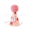 Decoración de Fiesta de Cumpleaños con Bandera de Niña de Fresa, Bandera para Trona de 1 Año, Sombrero de Bebé, Pancarta de 1 Año, Estilo Dulce