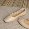 Mocasines planos para mujer 2025 Nuevos Versátiles Mocasines de cuero suave Estilo Hada Gentil Zapatos blancos de abuelita
