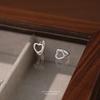 Pendientes Minimalistas de Plata S925 con Forma de Corazón Hueco de Lujo Ligero para Mujer Moda Coreana Elegantes Aros con Pinza para Oreja Joyería para Orejas